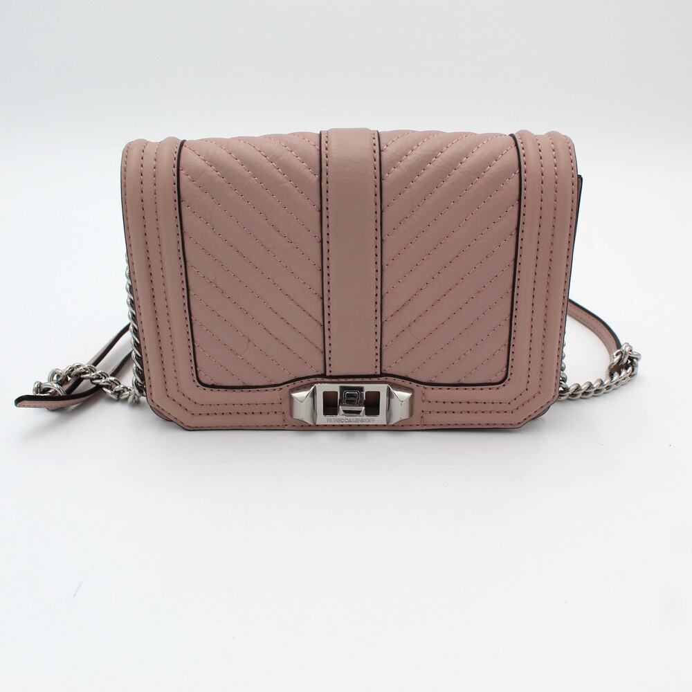 Rebecca Minkoff Crossbody Bag Pink Quilted Leather Chain Turnlock Coquette Y2K